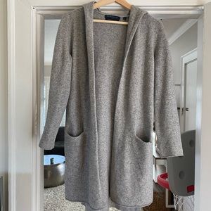 Brown Allan Gray Cardigan Sweater